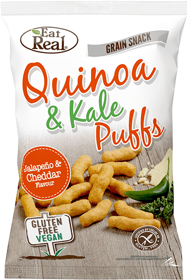 Eat Real Jalapeño & Cheddar Quinoa & Kale Puffs 113g - Quinoa And Kale Puffs (724x724), Png Download