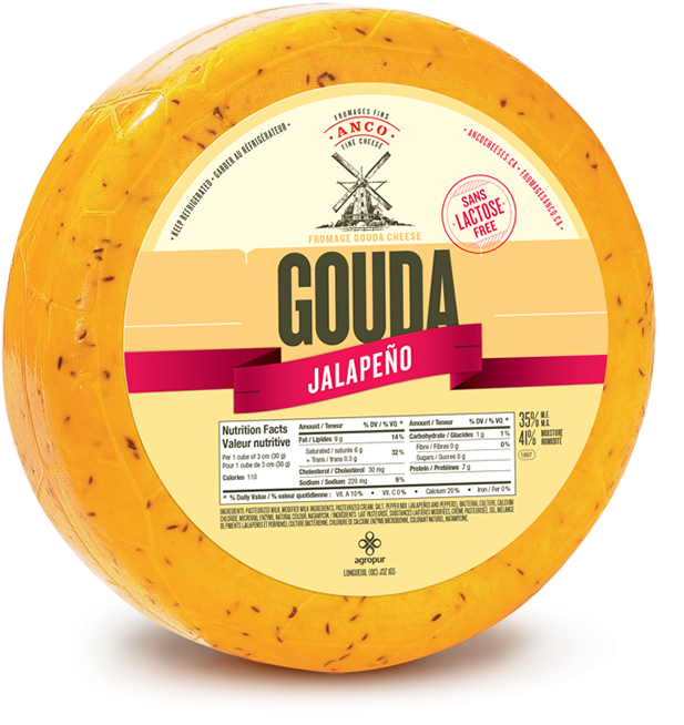 Jalapeno Gouda - Gouda Agropur (932x932), Png Download