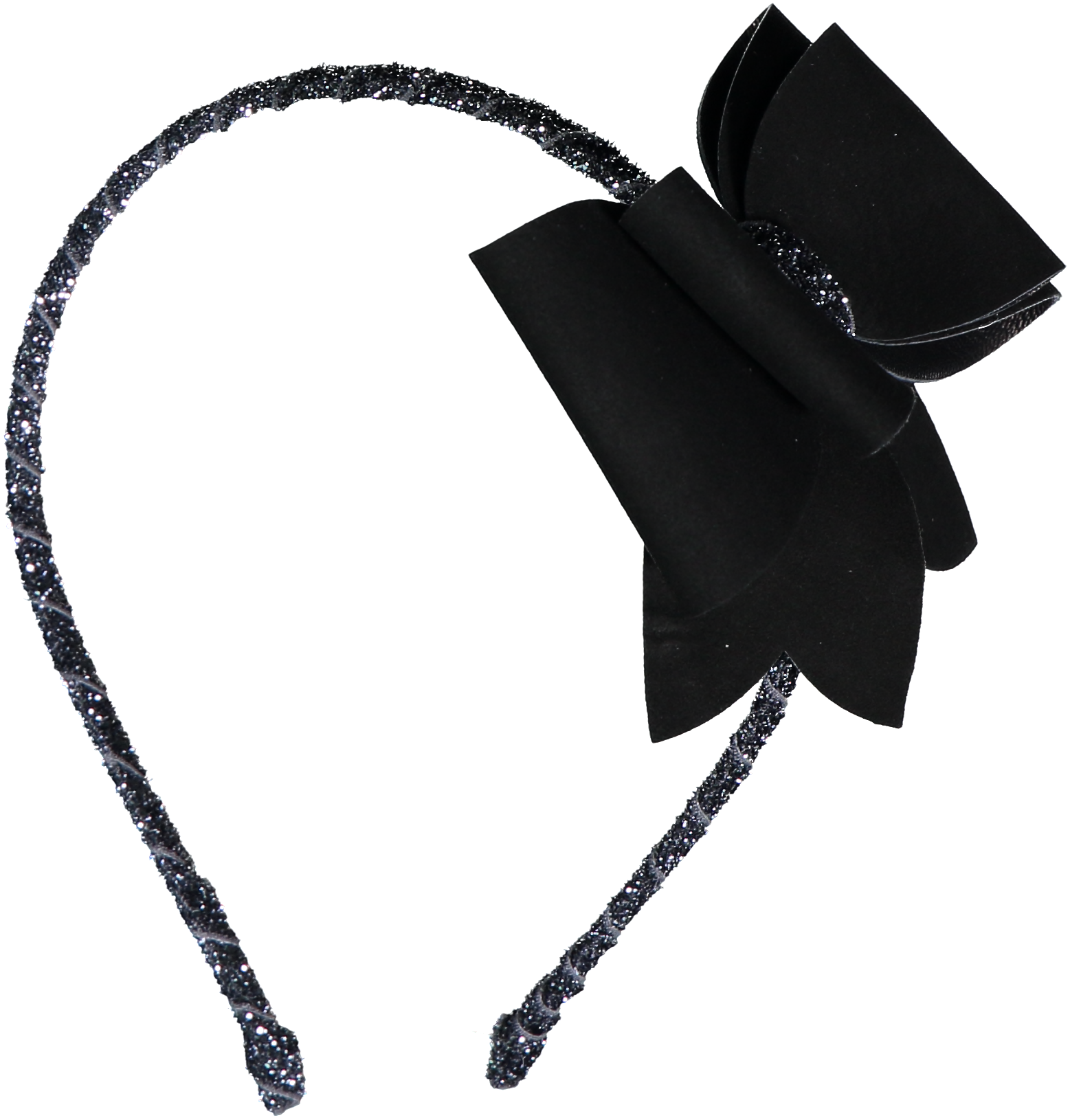 Leather Headband Big Bow Black - Necklace (1557x1630), Png Download