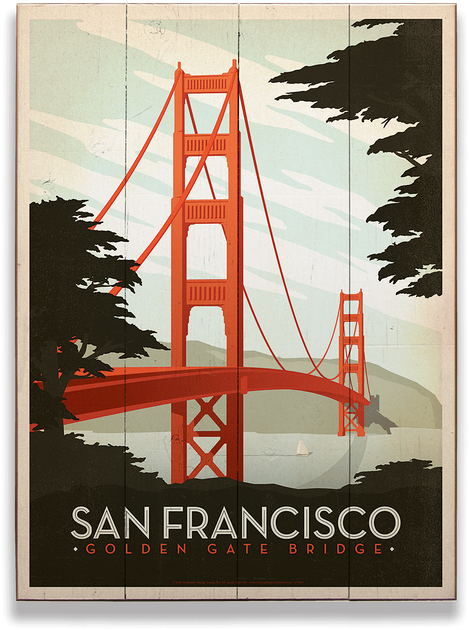 Golden Gate Bridge Print (730x730), Png Download