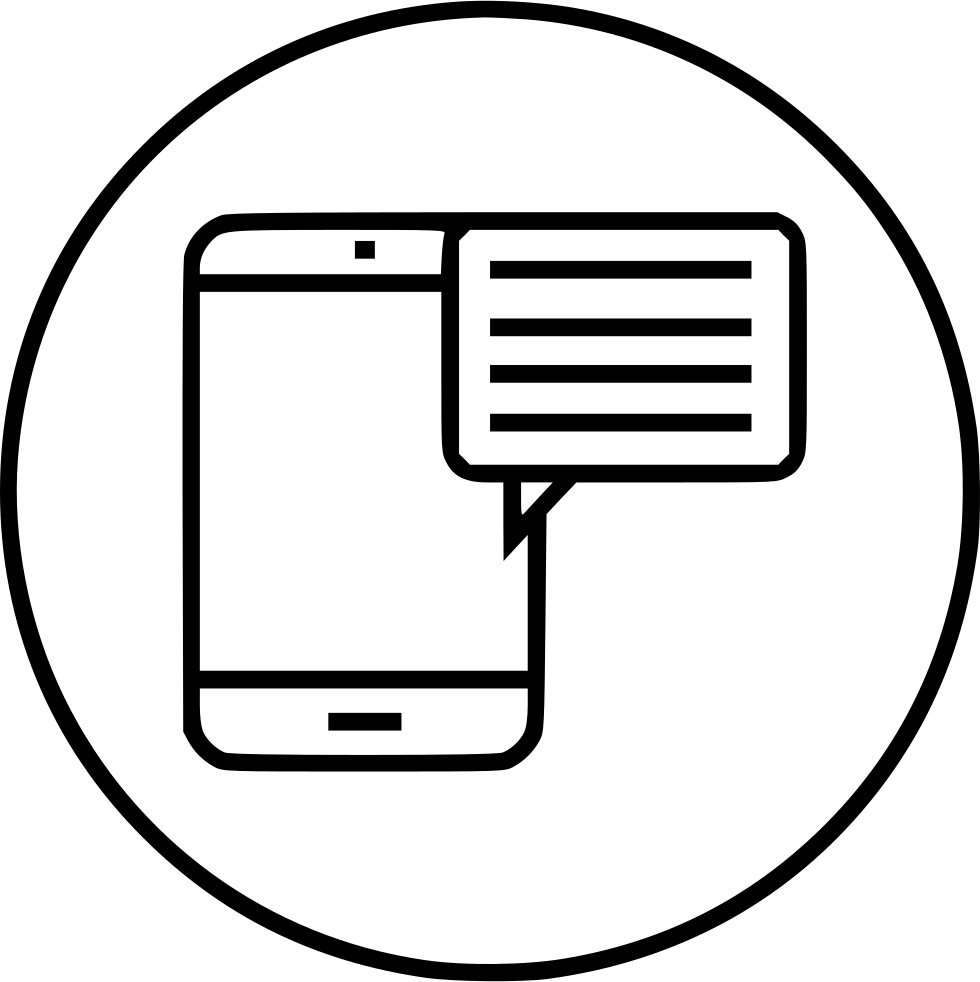 Bubble Chat Message Mobile Phone Sms Comments - Line Art (980x982), Png Download