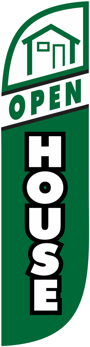 5ft Open House Feather Flag Green - Parallel (1280x1280), Png Download