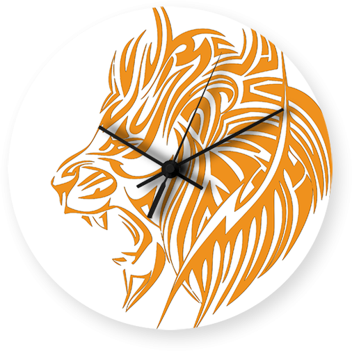 Lion Roar Vector Art Printed Wall Clock Rs - Illustration (600x600), Png Download