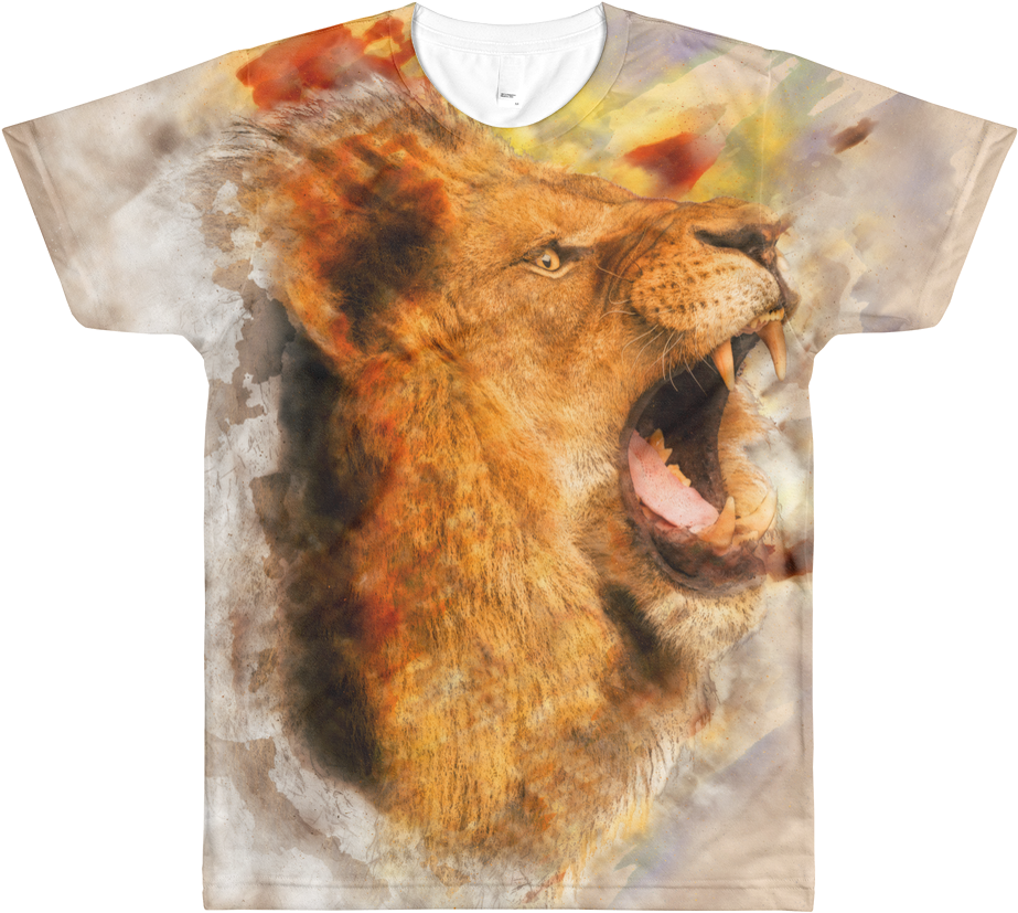 Lion Roar // Ultra Light All Over Printed Men's T Shirt - Llama (1000x1000), Png Download