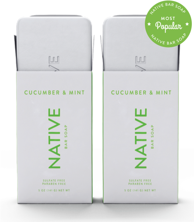 Cucumber & Mint Women's Bar Soap - Native Bar Soap (620x722), Png Download