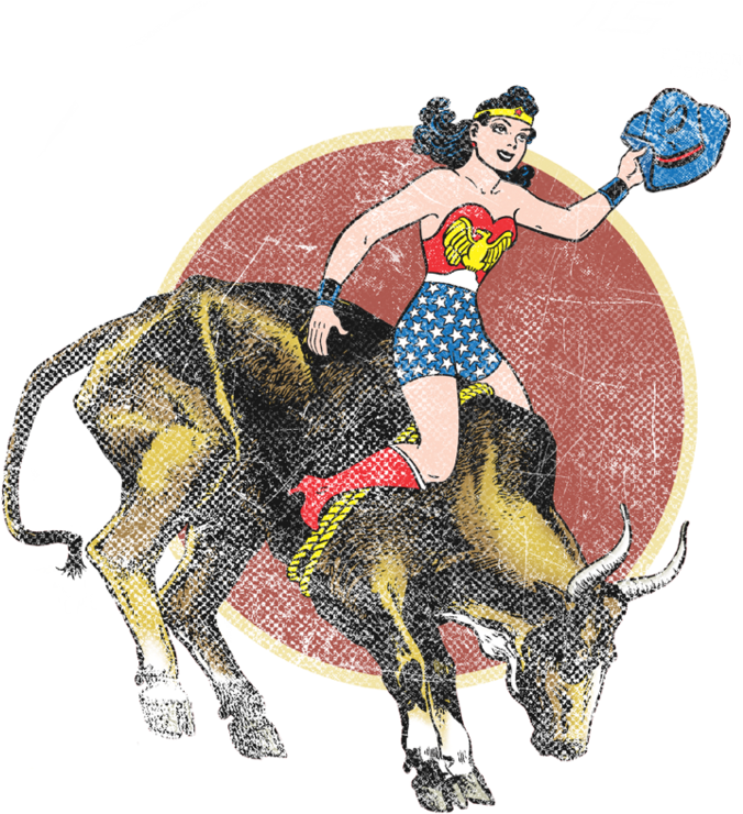 Justice League Bull Rider Men's Tall Fit T-shirt - Illustration (800x807), Png Download