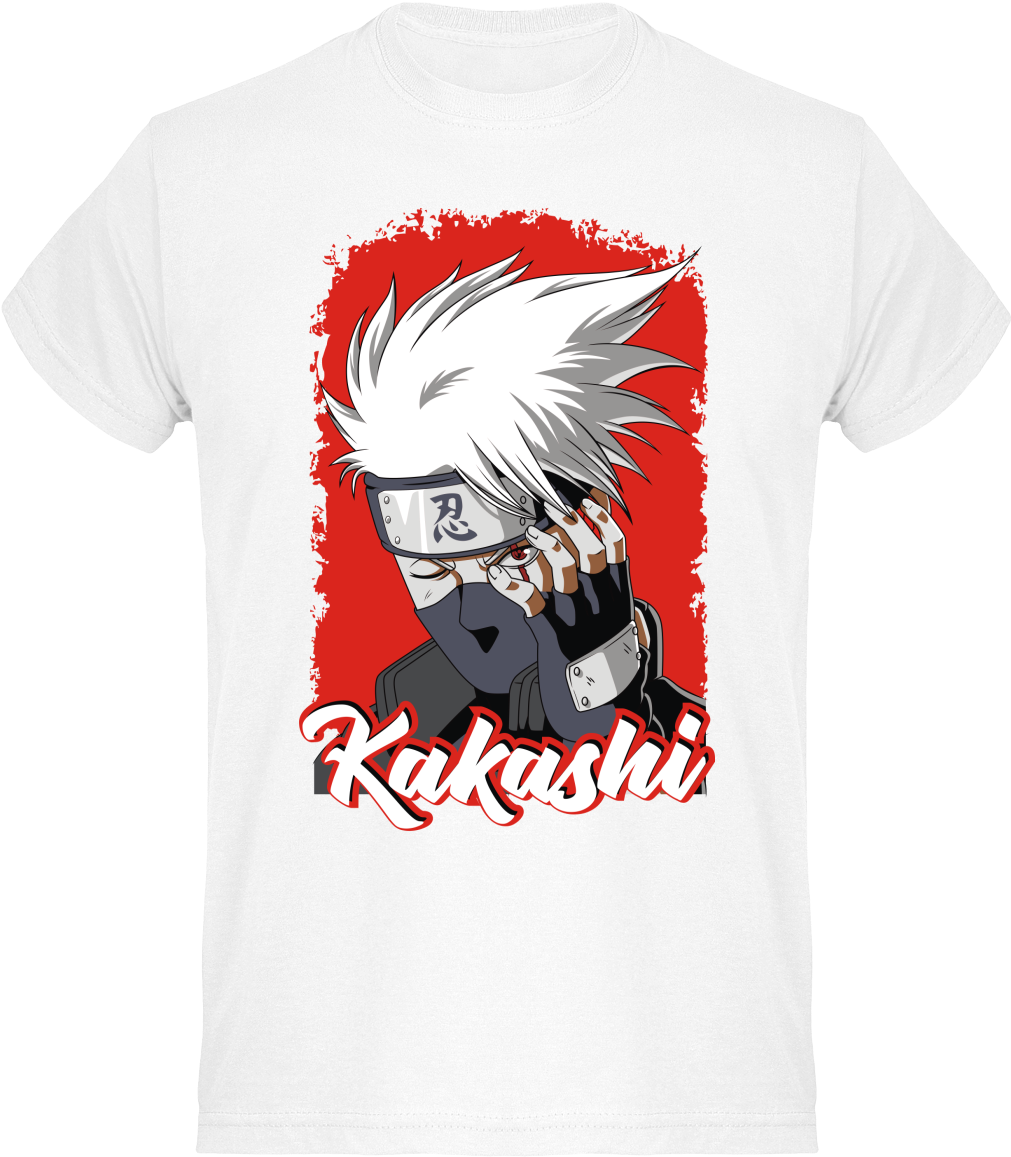 T Shirt Blanc Naruto & Boruto De Kakashi Hatake De - Cartoon (1010x1200), Png Download