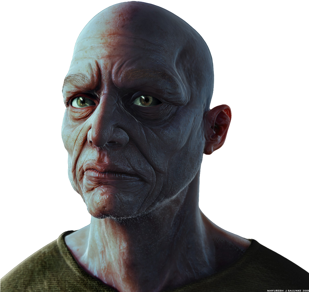 Angry Old Man Photo - Close-up (1024x983), Png Download