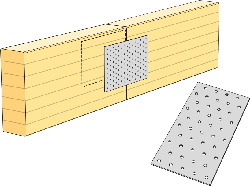 Nailing Plates Can Be Used As Splice Plates On Glulam - Wood (1140x702), Png Download