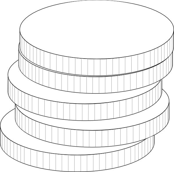 White Coins Clipart (600x596), Png Download
