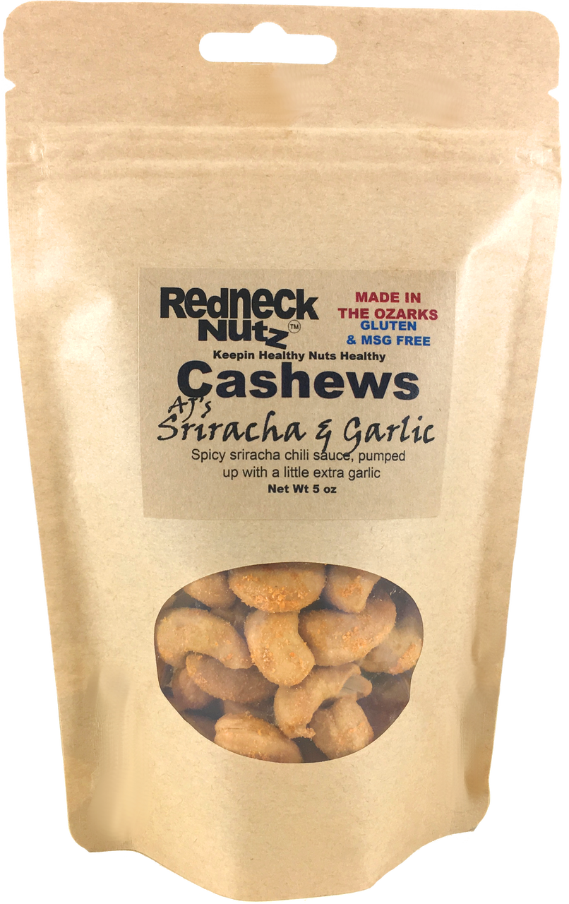 J's Sriracha & Garlic Cashews 5oz Resealable Pouch - Cashew (806x1280), Png Download
