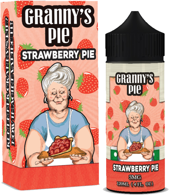Strawberry Pie - Granny's Pie - 120ml - E-liquid - - Granny's Pie Peach Cobbler (565x654), Png Download
