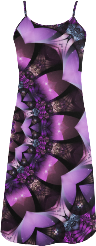 Fairy Flower Purple Stars Mandala Alcestis Slip Dress - Cocktail Dress (1000x1000), Png Download