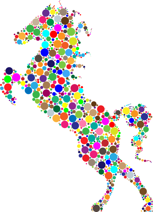 Dot Animals - Horse (522x720), Png Download