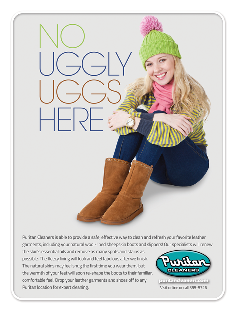 Puritan Cleaners No Uggly Uggs Here Ad - Poster (1000x1000), Png Download
