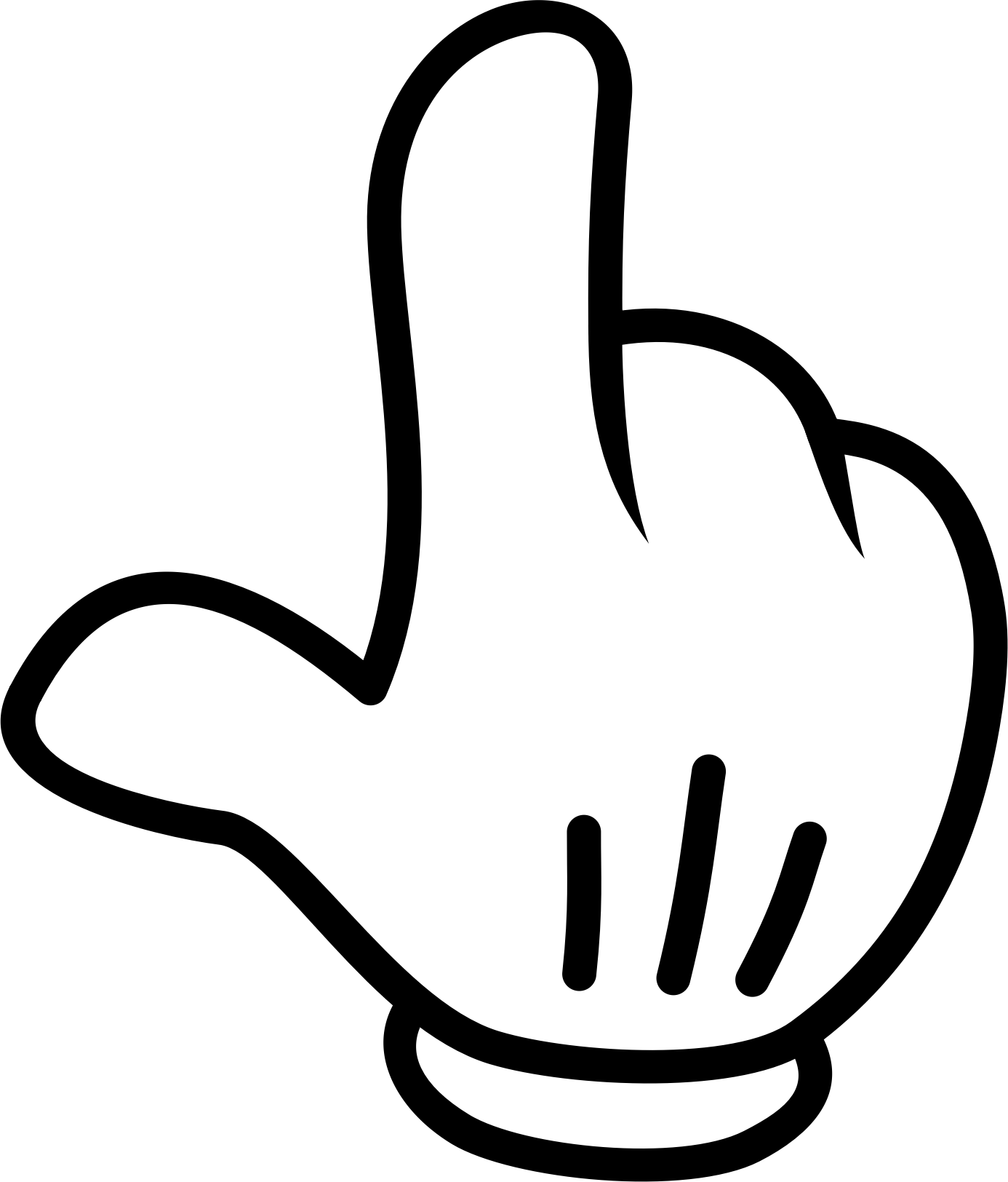 Point Nog Icons Free - Mickey Hand (1386x1624), Png Download