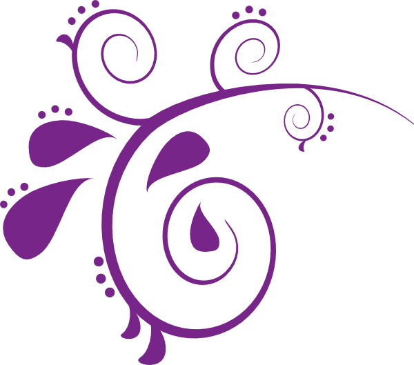 Lilac Clipart Swirl - Purple Swirls Clipart (600x529), Png Download