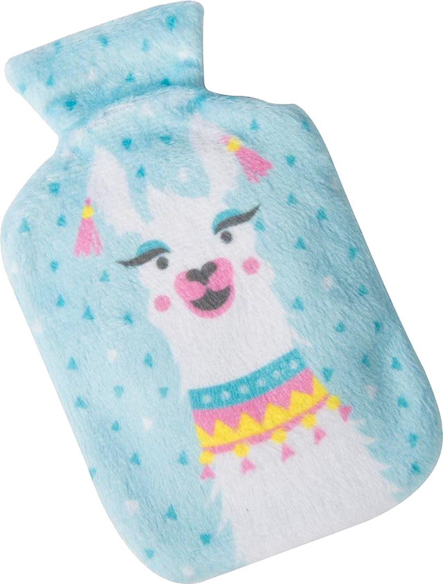 Blue Llama Pocket Hot Water Bottle - Is Gift Llama (640x843), Png Download