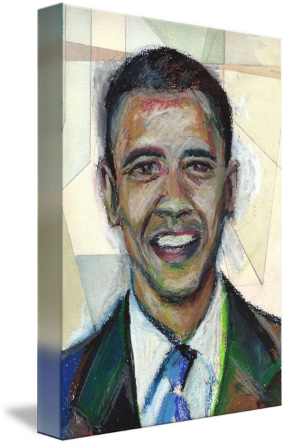 Elect Barack Obama In 2008 Oil Pastel By Noel Hefele - Oil Pastel Drawing Of Obama (417x650), Png Download