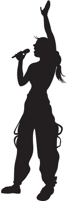 Hand, Singing, Silhouette, Girl, Microphone Girl Silhouette, - Free Girl Singing Silhouette (640x640), Png Download