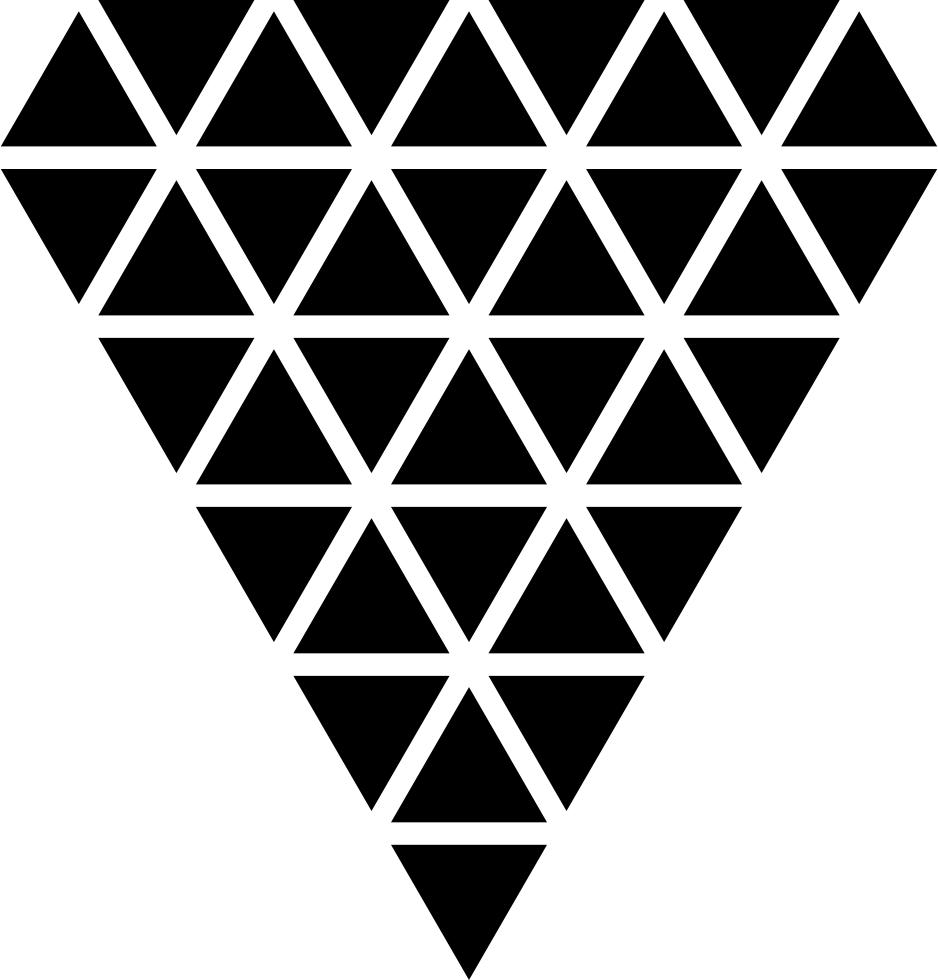 Polygonal Diamond Shape Of Small Triangles Comments - Diamond Made Out Of Triangles (938x980), Png Download