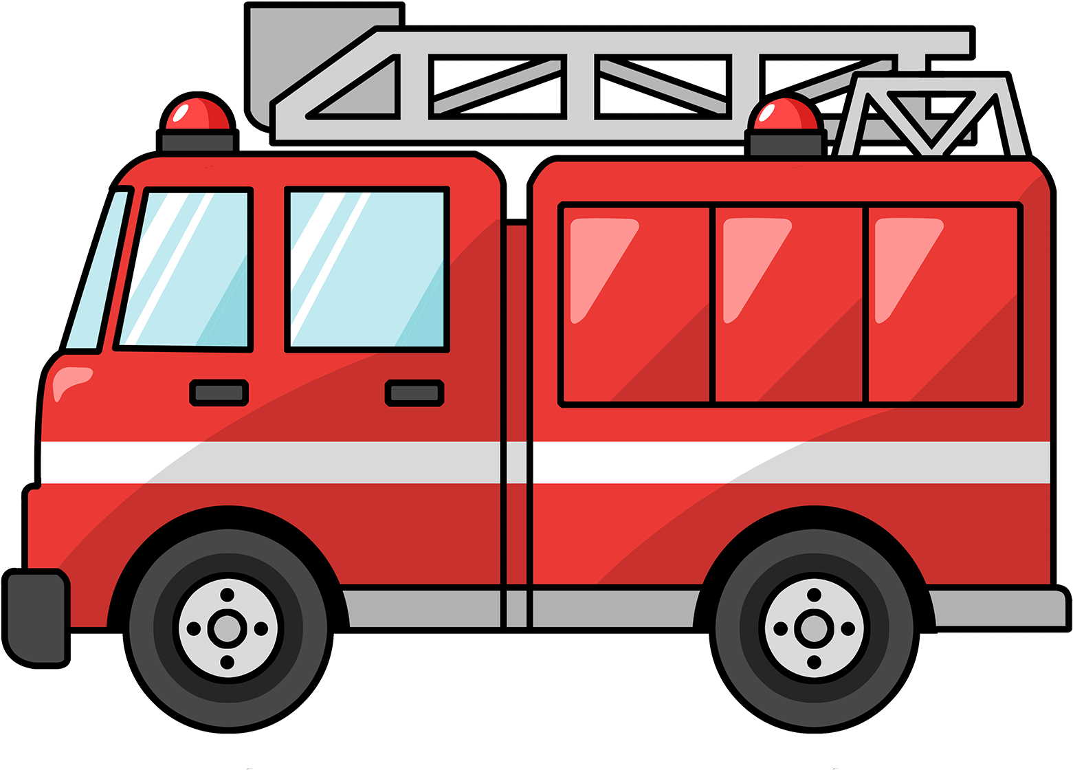 Vehicle Clipart Firefighter Truck - Fire Truck Car Clipart (1600x1200), Png Download
