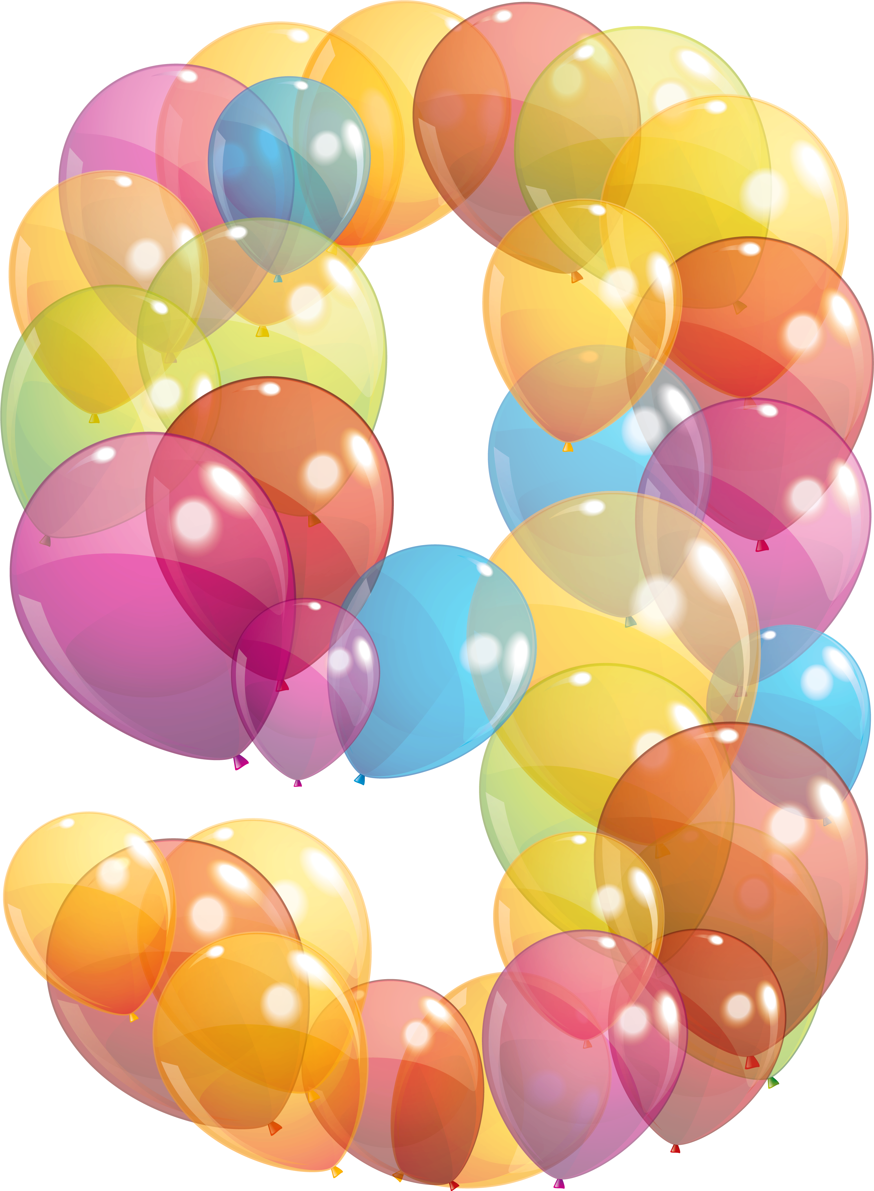 Transparent Nine Number Of Balloons Png Clipart Image - Balloon (3174x4319), Png Download
