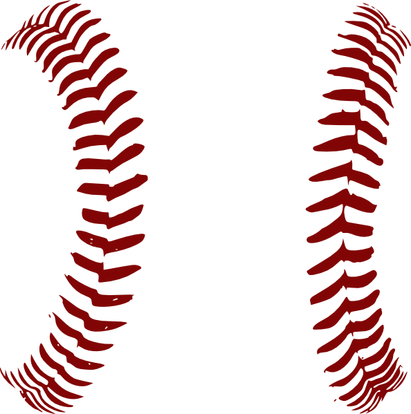 Red Softball Laces Only Clip Art At Clker - Customize Baseball With Name Throw Blanket (594x599), Png Download