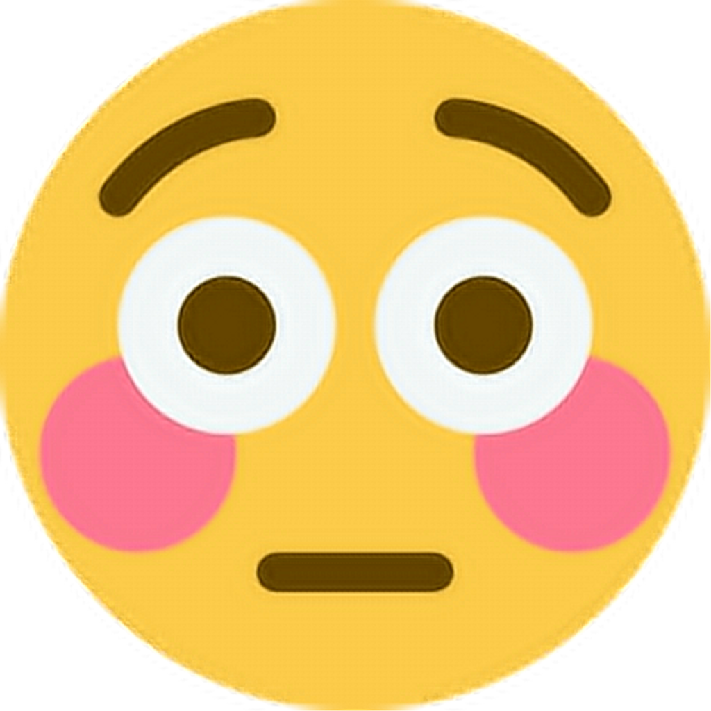 Shocked Ohno Realize Emoji Emoticon Face Expression - Flushed Emoji Discord (1024x1024), Png Download