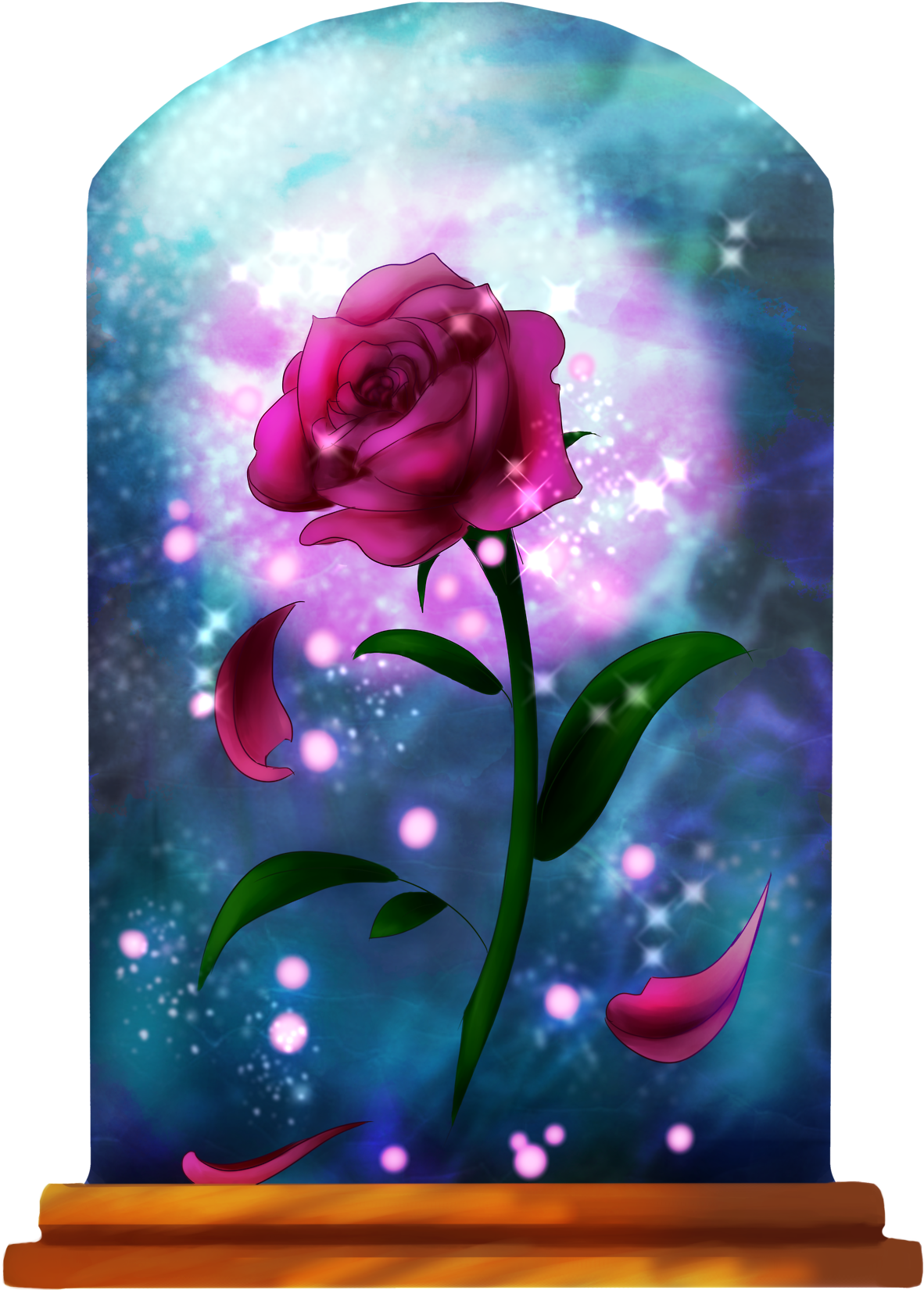 Beauty And The Beast- Enchanted Rose - Enchanted Rose Painting (1280x1756), Png Download