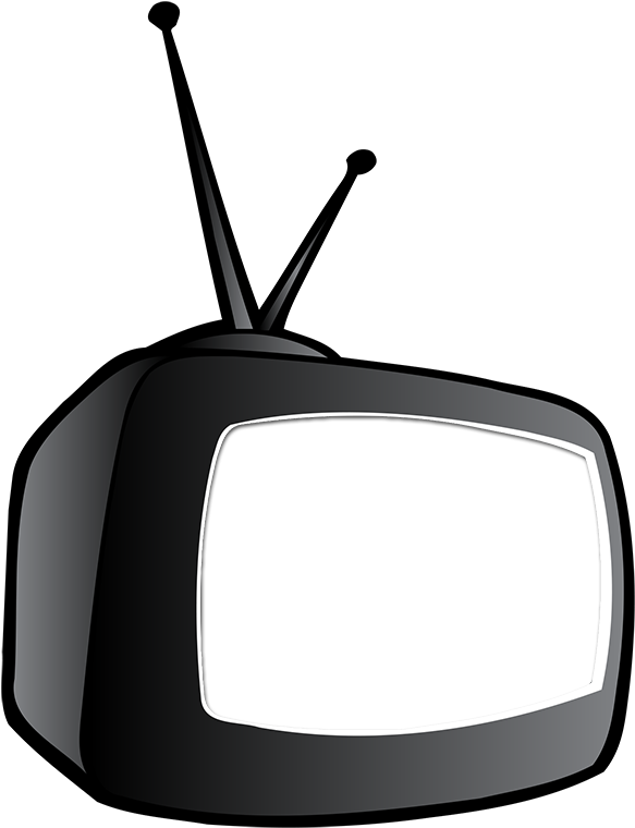 The Screen Is A Transparent Knockout So You Can Overlay - Side View Tv Cartoon (593x768), Png Download