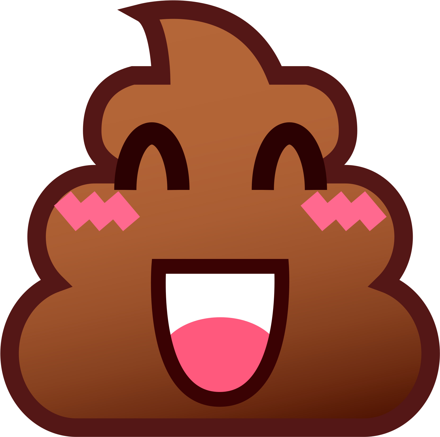 Free Icons Png - Kawaii Poop Emoji Pillow Case (600x600), Png Download