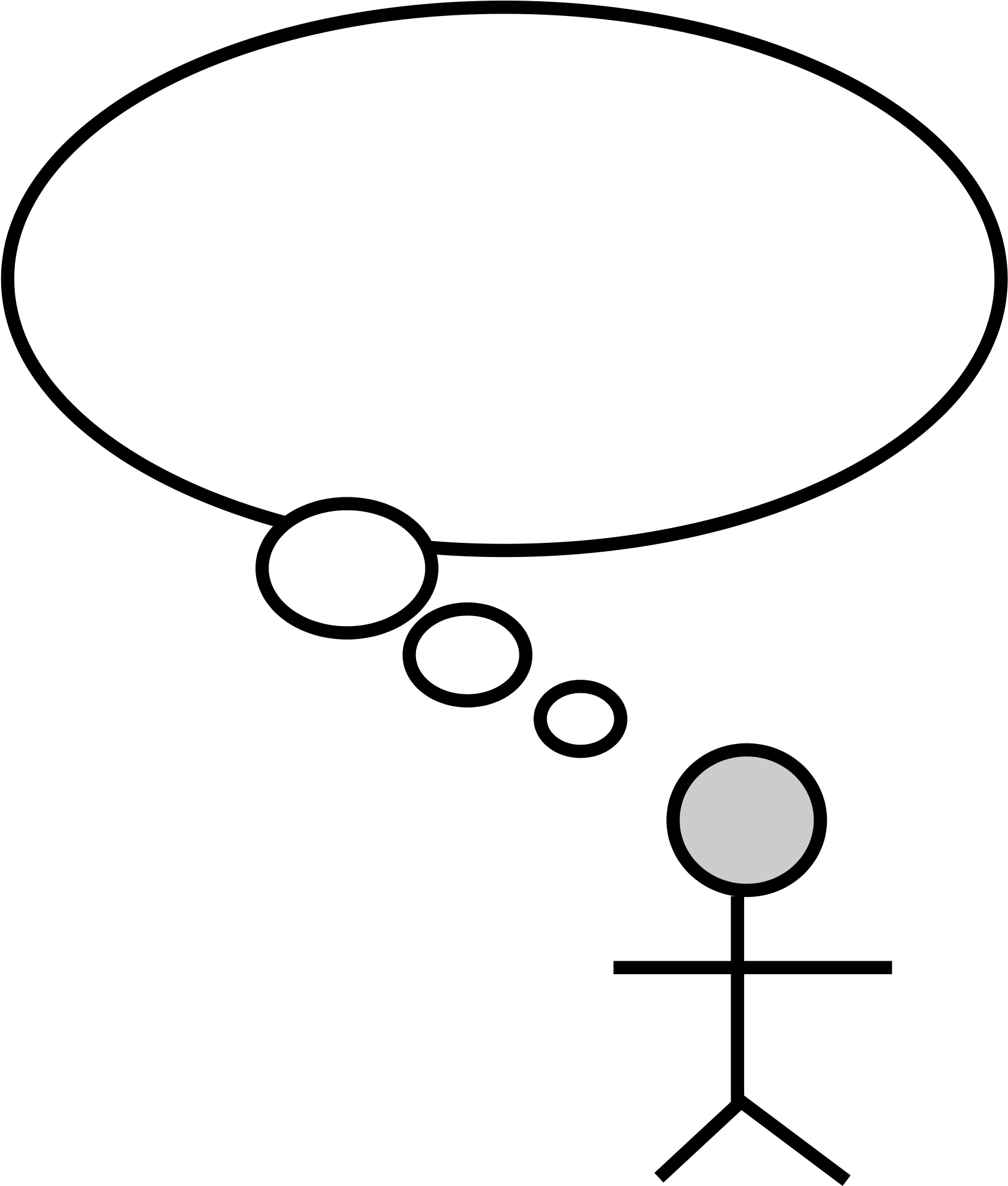 Open - Person With Thought Bubble (2000x2247), Png Download