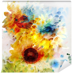 Watercolor Sunflower (400x400), Png Download