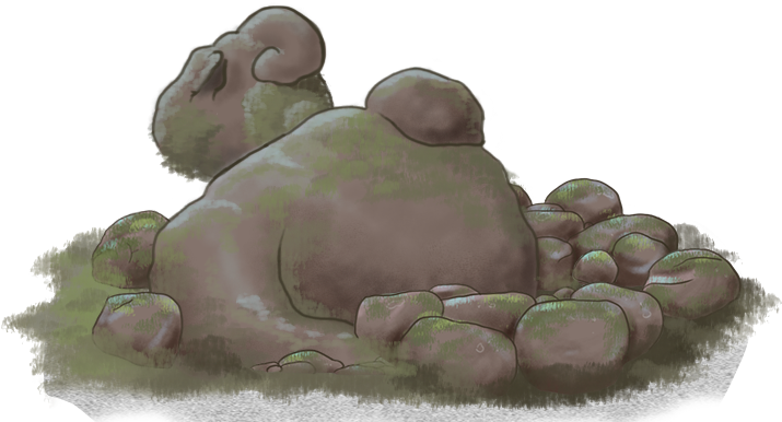 Rock Or Sleeping Troll Side Perspective Head Up - Illustration (745x385), Png Download