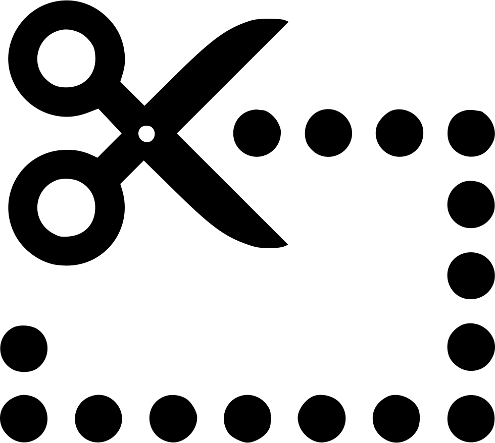 Scissors Dotted Svg Icon (980x878), Png Download