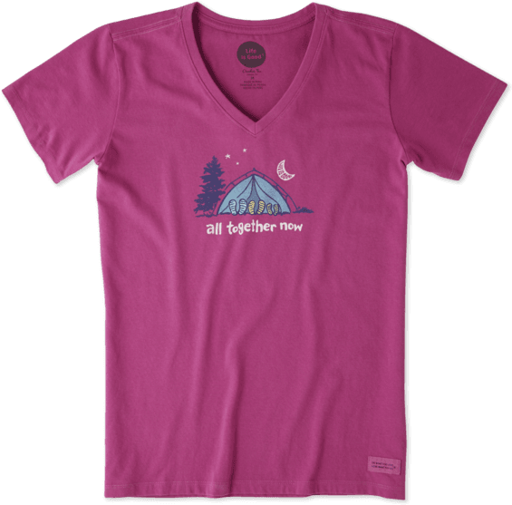 Life Is Good Womens Xs Magenta Crusher V Neck T Shirt - Life Is Good (570x570), Png Download