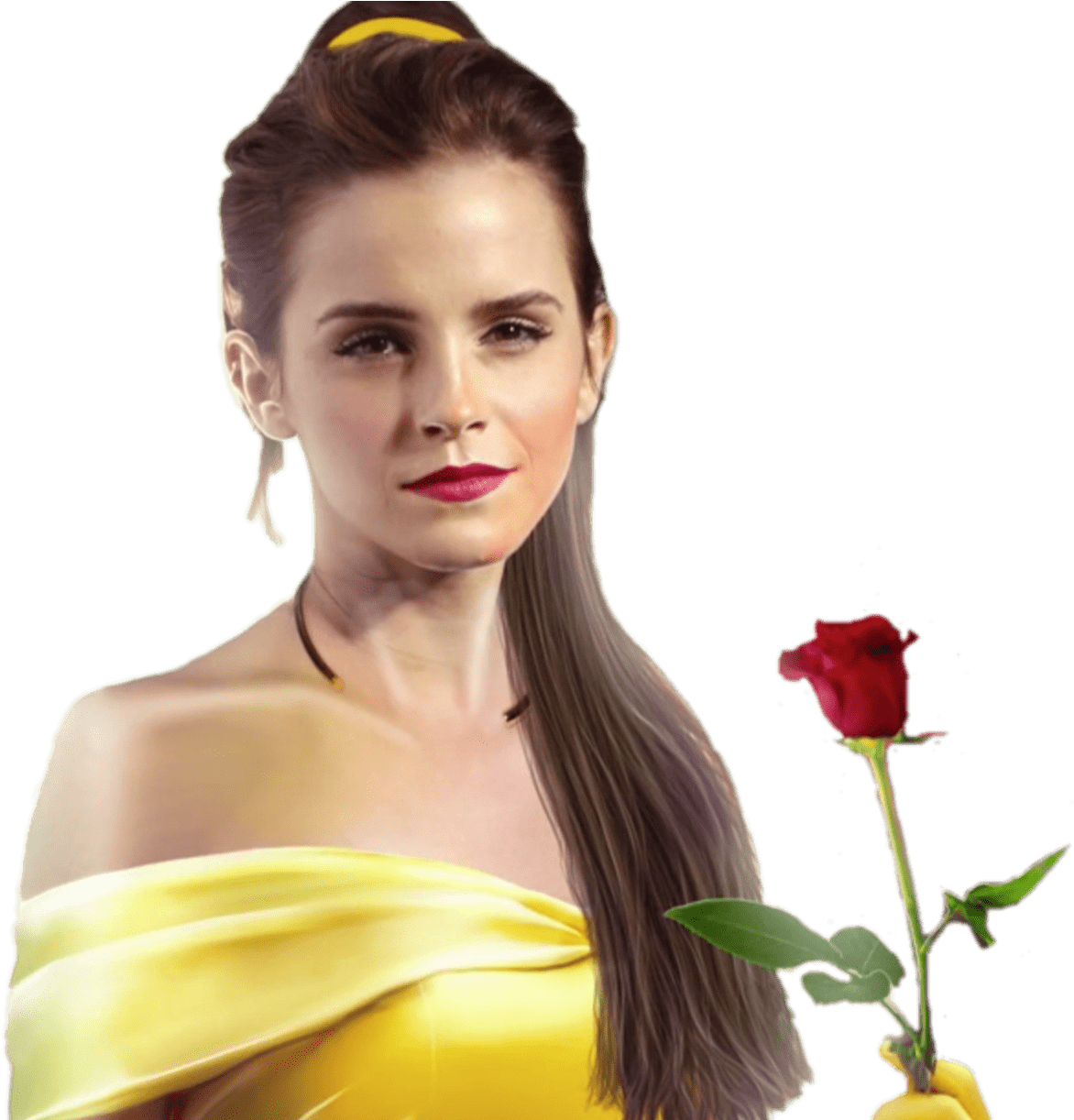 Beauty And The Beast Rose - Emma Watson Ariana Grande (1627x1221), Png Download