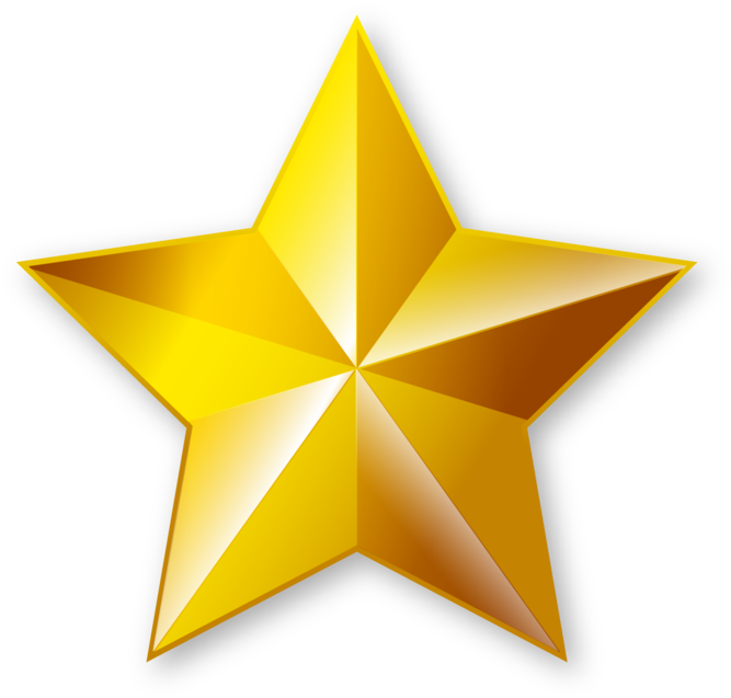Golden Stars Png - Golden Star Transparent (734x700), Png Download
