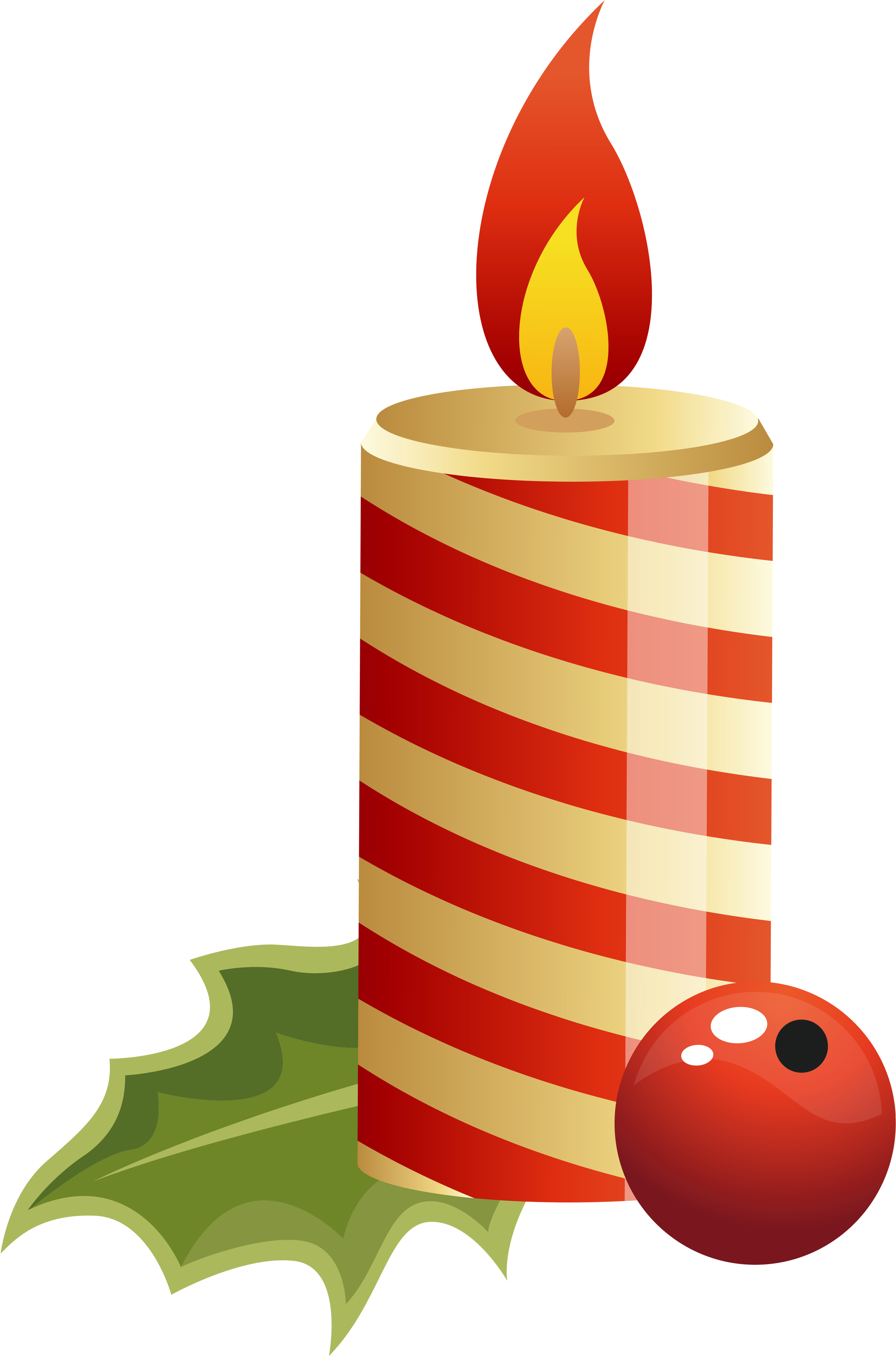 Christmas Candle Clipart (3388x4974), Png Download