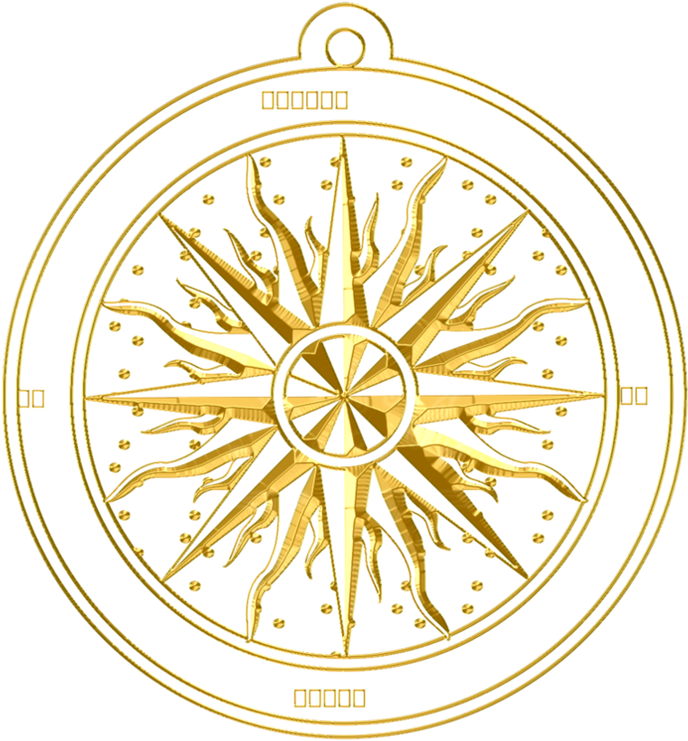 Gold Compass Rose - Gold Compass Png (894x894), Png Download
