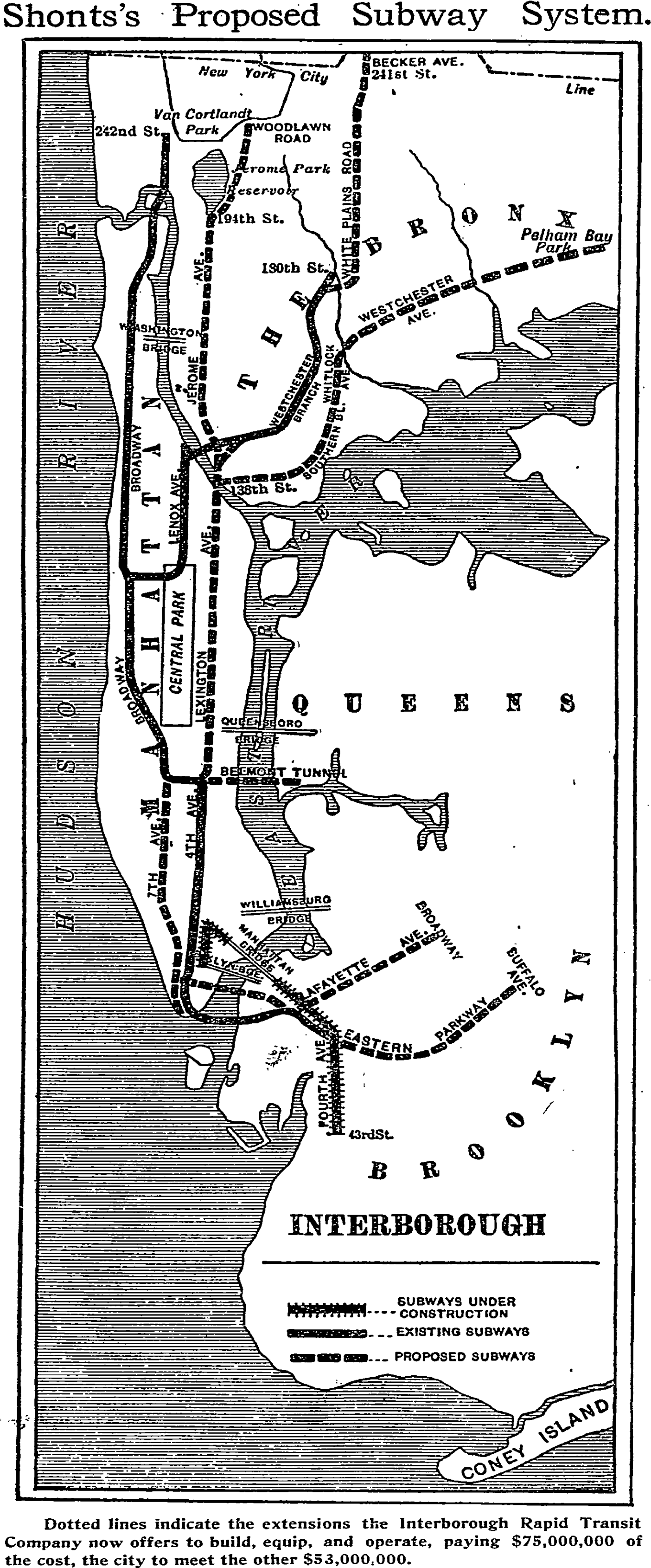 1910 Irt Plan - Crown Heights (1414x3404), Png Download