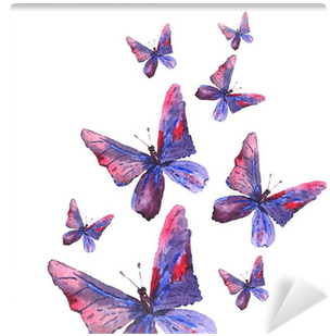 Abstract Watercolor Background With Butterflies Wall - Butterfly Phone Cases (400x400), Png Download