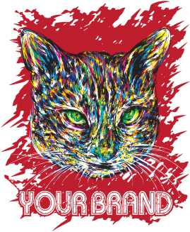 Colorfull Tshirt Design Illustration, Cat, Hand, Illustration - Drawing (360x360), Png Download