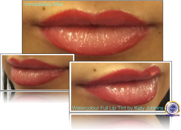 20 1 Katy Jobbins Permanent Makeup Watercolor Full - Watercolor Lips Permanent Makeup (705x532), Png Download