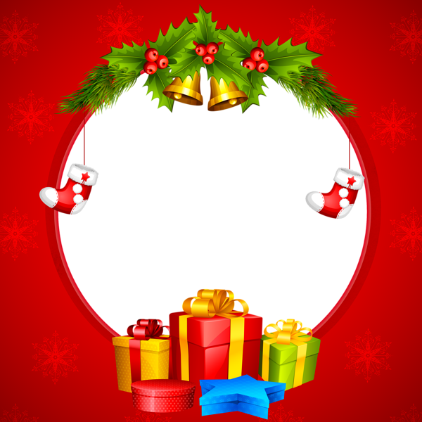 Free Christmas Clipart Borders Christmas Transparent - Picture Frame (600x600), Png Download