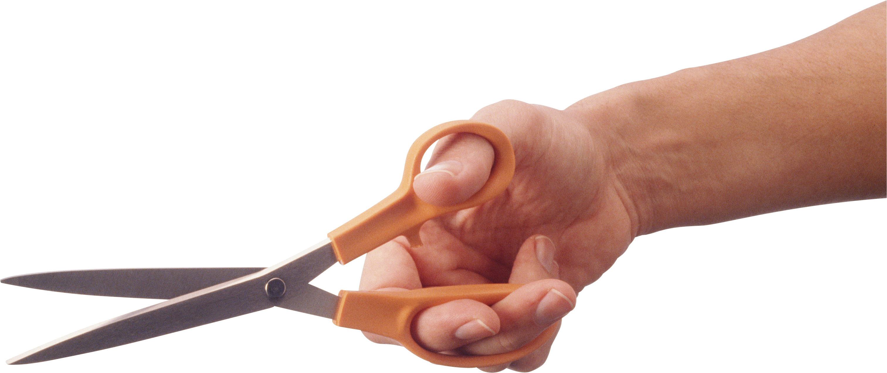 Hand Holding Scissors One - Scissor In Hand Png (3025x1275), Png Download