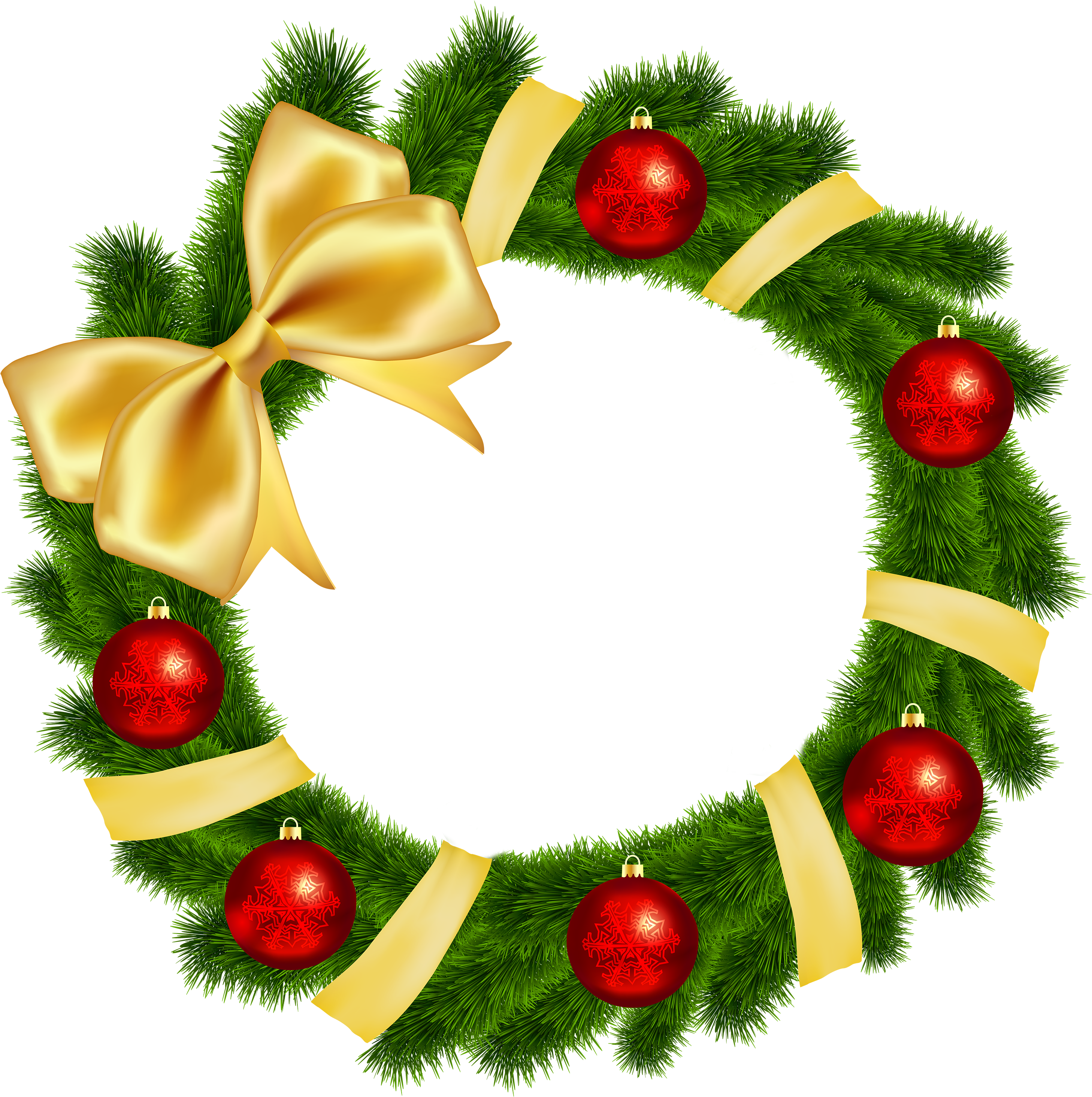 Christmas Wreath Clipart At Getdrawings - Christmas Wreath Clipart (3000x3014), Png Download