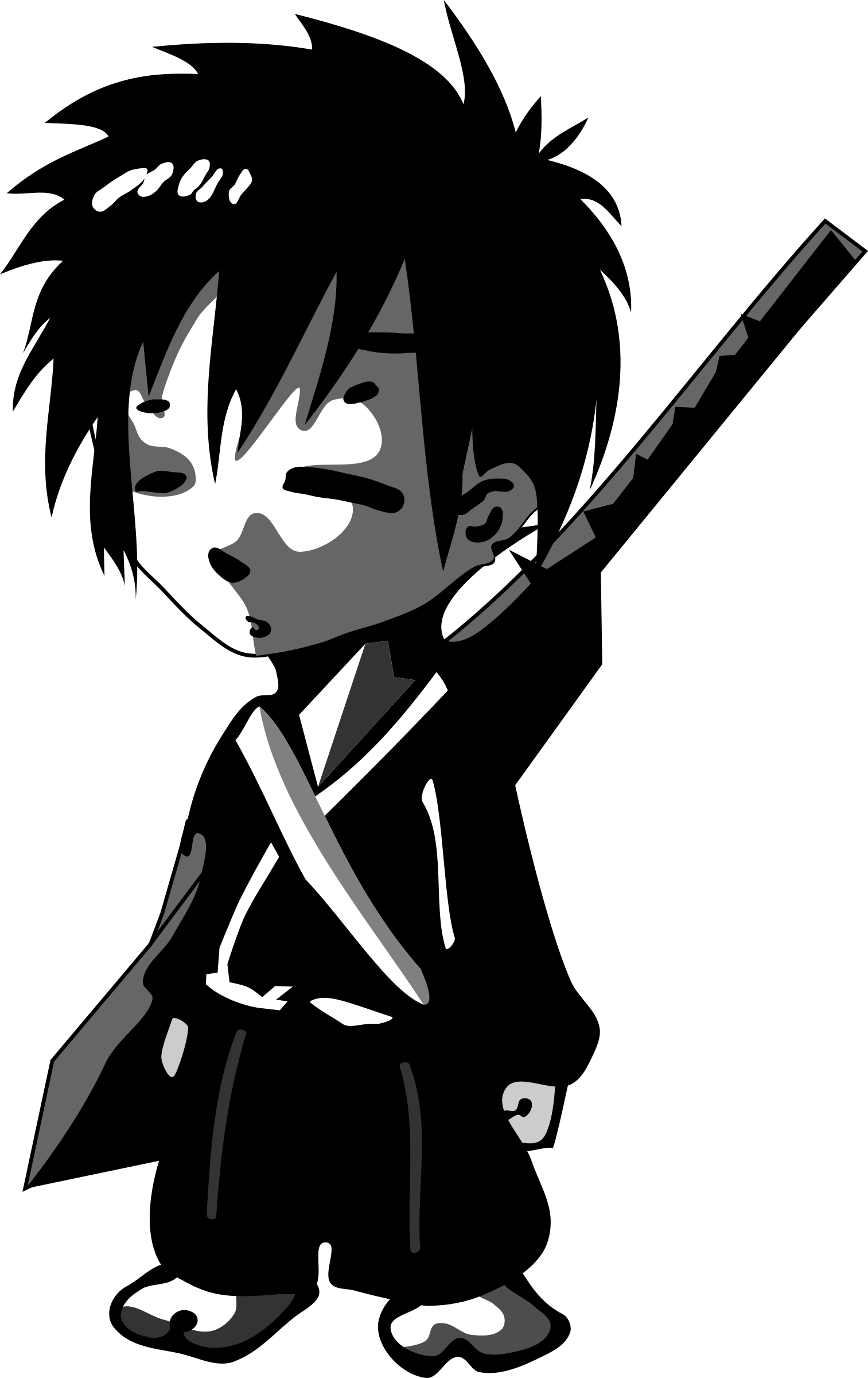 Japan Samurai Drawing Anime Cartoon - Samurai Chibi (473x750), Png Download