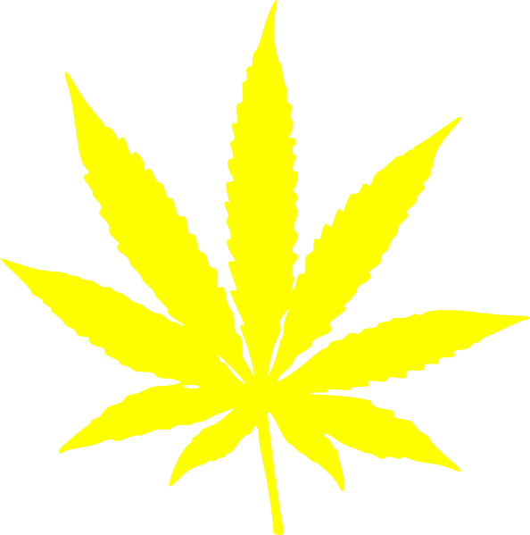 Cannabis Leaf Stars And Stripes Yellow Clip Art - White Weed Leaf Transparent (594x599), Png Download
